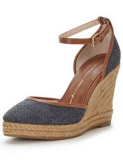 Moda In Pelle Quintas Denim Espadrille Wedge Shoe